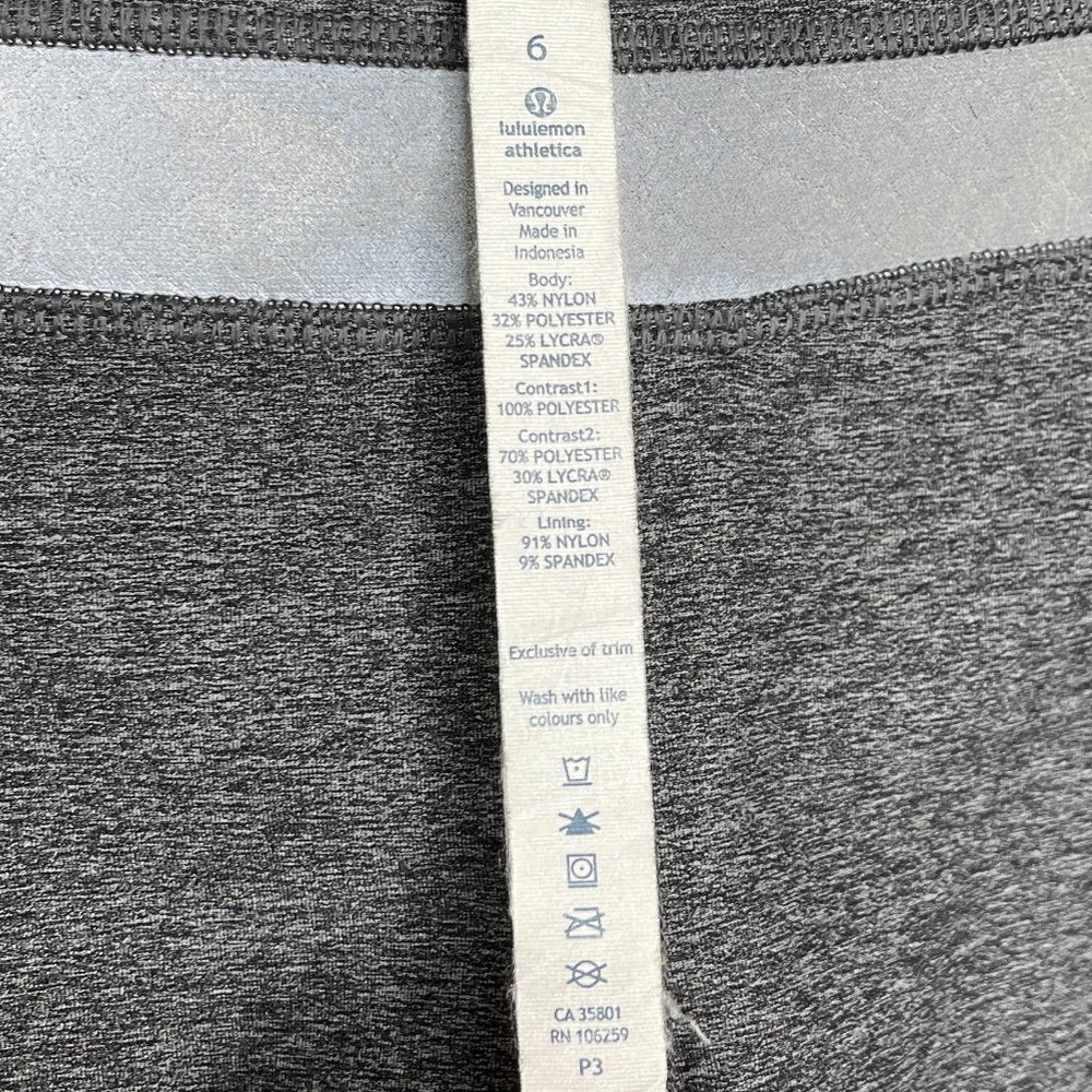Lululemon Grey Silver Light Speed Tight Leggings Pants Size CAN 6 AUS 10 Active - Picture 11 of 12